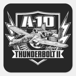 Carré Sticker A-10 Thunderbolt II Classic Round Sticker