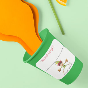 Carré Sticker à boire Marker Nom Funny Christmas Elf