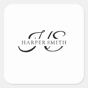 Carré Sticker à bougie Mariage minimaliste pour logo bla