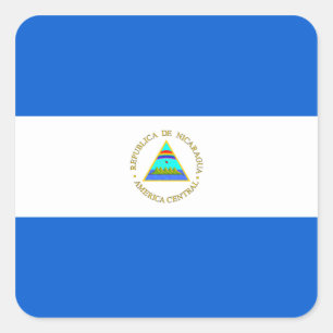 Carré Sticker à drapeau nicaraguayen