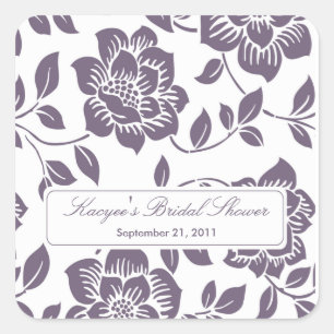 Carré Sticker à Fête des mariées florale pourpre automne