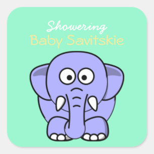 Carré Sticker à jarre Mason pour bébé à douche - Jaune v