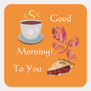 Carré Sticker à tarte Good Morning Coffee
