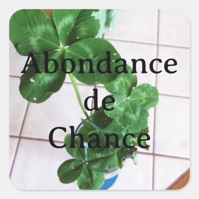 Carré Sticker - Abondance de chance (Devant)