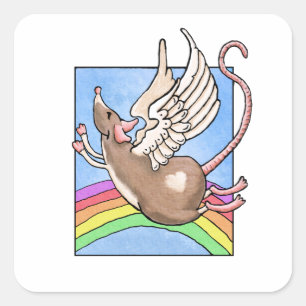 Carré Sticker Angel Rat