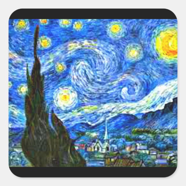 Carré sticker Art, Van Gogh, Starry Night (Devant)