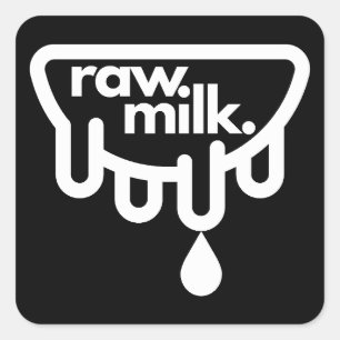Carré Sticker au lait de vache brute, noir
