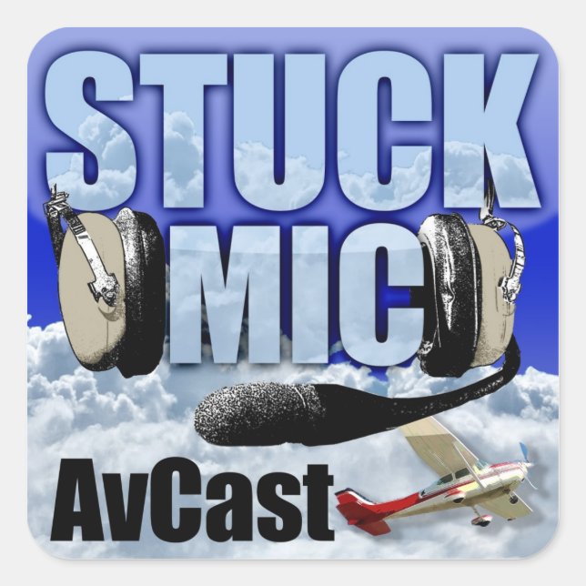 Carré Sticker AvCast Mic Stuck (Devant)