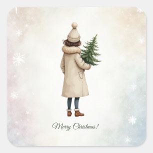 Carré Sticker avec design de Noël