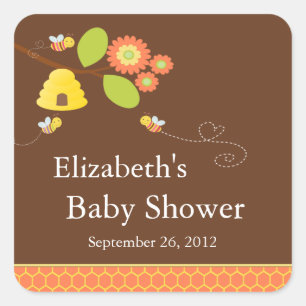 Carré Sticker Baby shower pour maman moderne