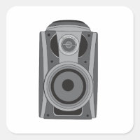 Sticker blanc design haut-parleur