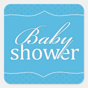 Carré Sticker bleu baby shower
