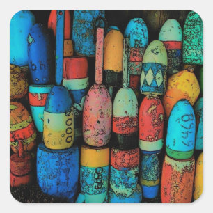 Carré Sticker Bouées de homard