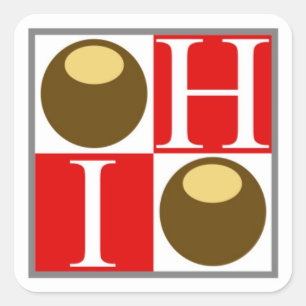 Carré Sticker Buckeye Nut Ohio Fière
