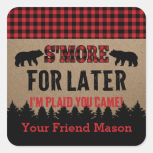 Carré Sticker Buffalo Plaid Lumberjack S'more Favoriser
