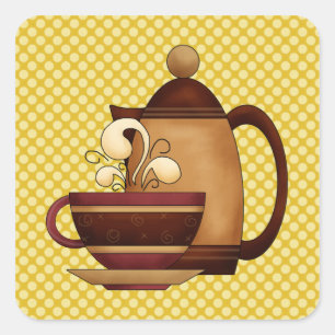 Carré Sticker Café Et Mug