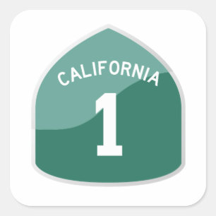 Carré Sticker California State Route 1 / Highway 1