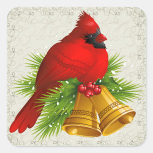 Carré Sticker Cardinal Christmas - SRF