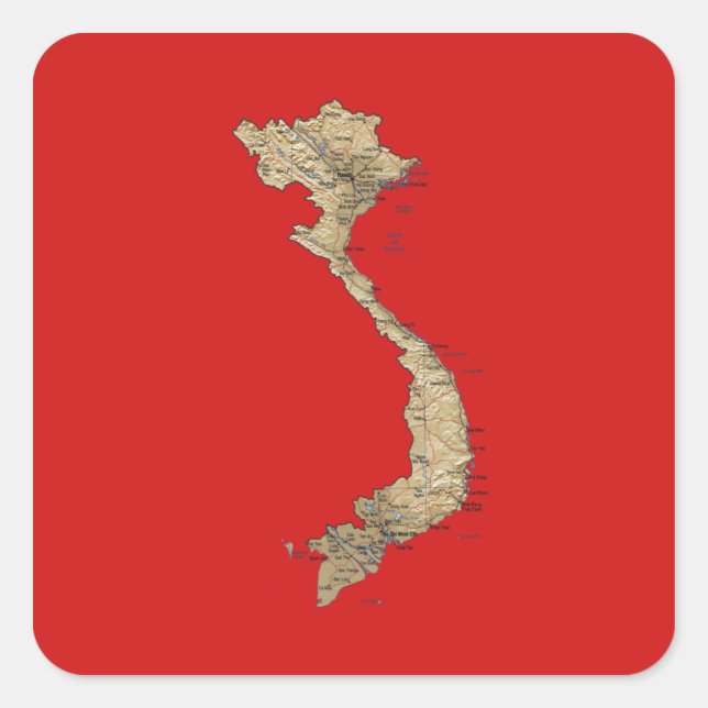 Carré Sticker Carte du Vietnam (Devant)
