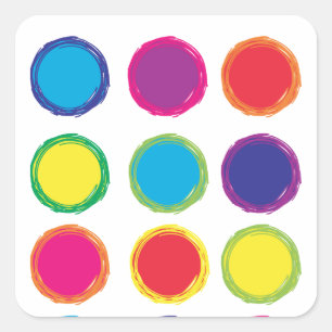 Carré Sticker Cercles Peints