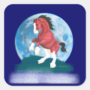 Carré Sticker Cheval Prancer Lune