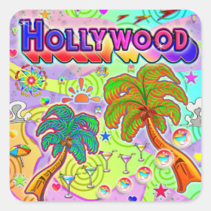 Carré Sticker cible de vacances Hollywood
