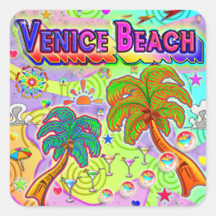 Carré Sticker Cible Vacances Venice Beach