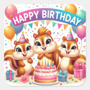 Carré Sticker Classic Round Gold pour anniversaire heure