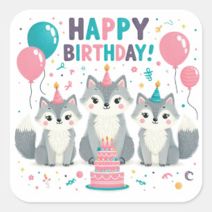 Carré Sticker Classic Round Gold pour anniversaire heure