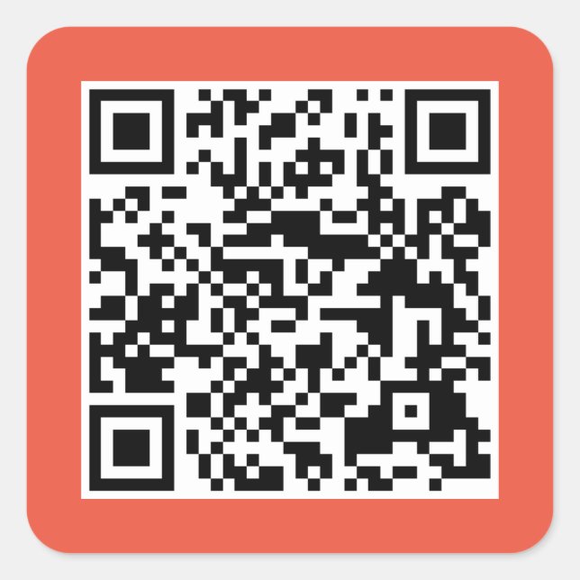 Carré Sticker CODE QR corail (Devant)