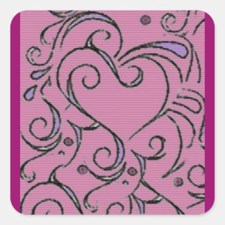 Carré Sticker Coeur enchevêtré