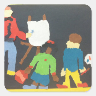 Carré Sticker collage papier pour étudiant en art