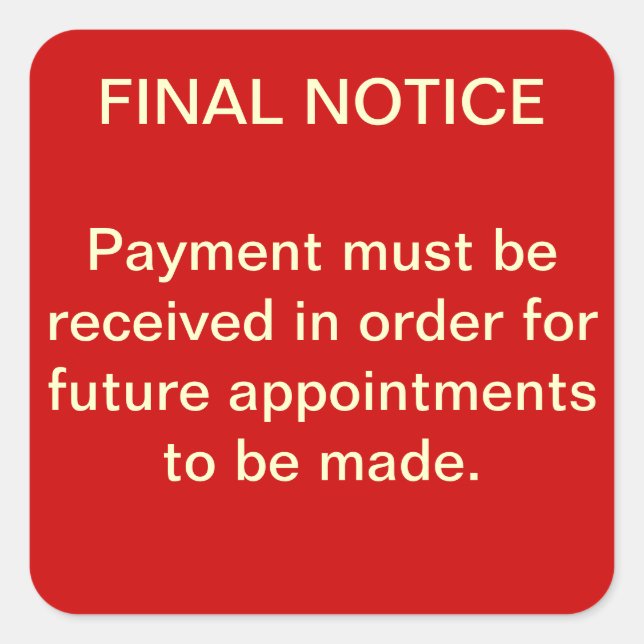 Carré Sticker Collections FINAL AVIS (rouge) (Devant)