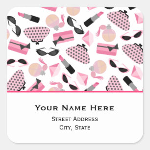 Carré Sticker d'adresse de purée de parfum et bâton à lè