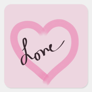 Carré Sticker d'amour du coeur rose