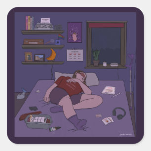 Carré Sticker Dandy Doodlez "Alors et maintenant"