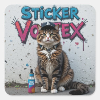 Carré Sticker d'art urbain de rue cool - Sticker Vortex