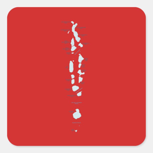 Carré Sticker de carte des Maldives (Devant)