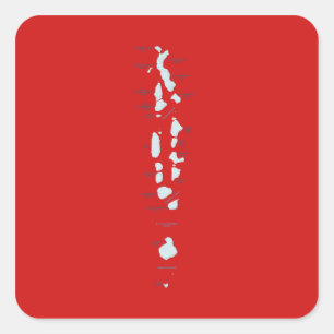 Carré Sticker de carte des Maldives