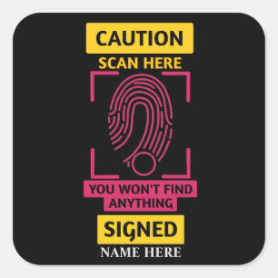 Carré Sticker DE CAUTION