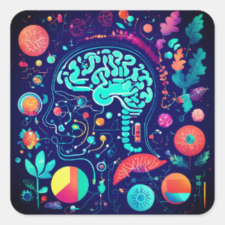 Carré Sticker de connexion Neuro-Gut