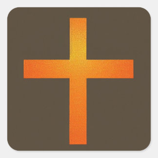 Carré Sticker de croix orange
