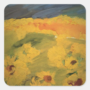 Carré Sticker de dessin de tournesol