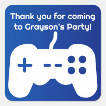 Sticker de jeu bleu Merci Party