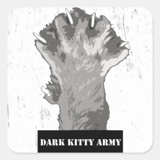 Carré Sticker de l'armée de Kitty foncé blanc