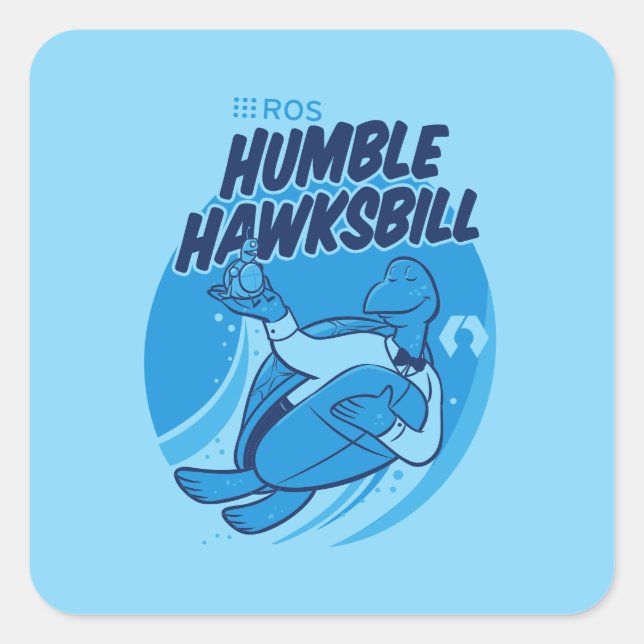 Carré Sticker de libération ROS Humble Hawksbill (Devant)