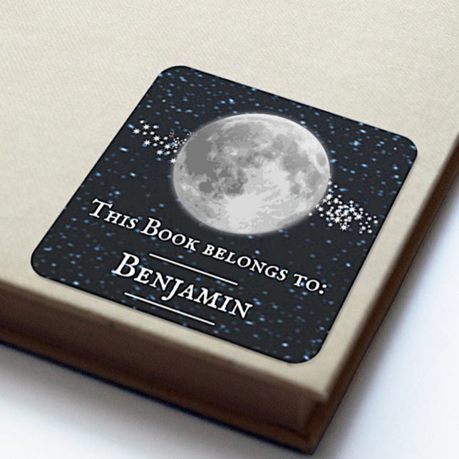 Carré Sticker de livre lunaire (Lunar Personalized Book Sticker)