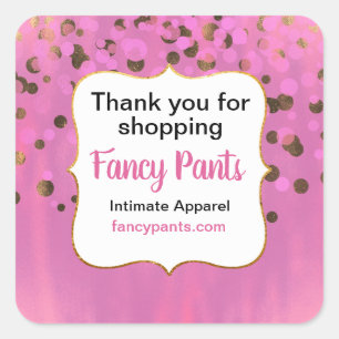 Carré Sticker de marque de marque de marque rose et or