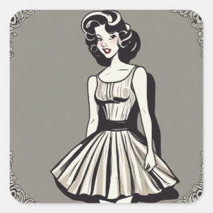 Carré Sticker de mode LBD classique