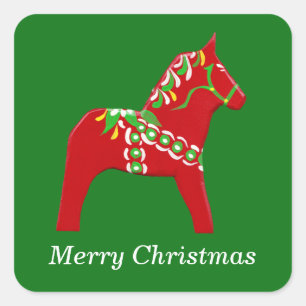 Carré Sticker de Noël Dala Horse